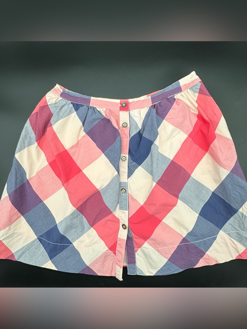 Tommy Hilfiger Gingham Button Front Skirt,